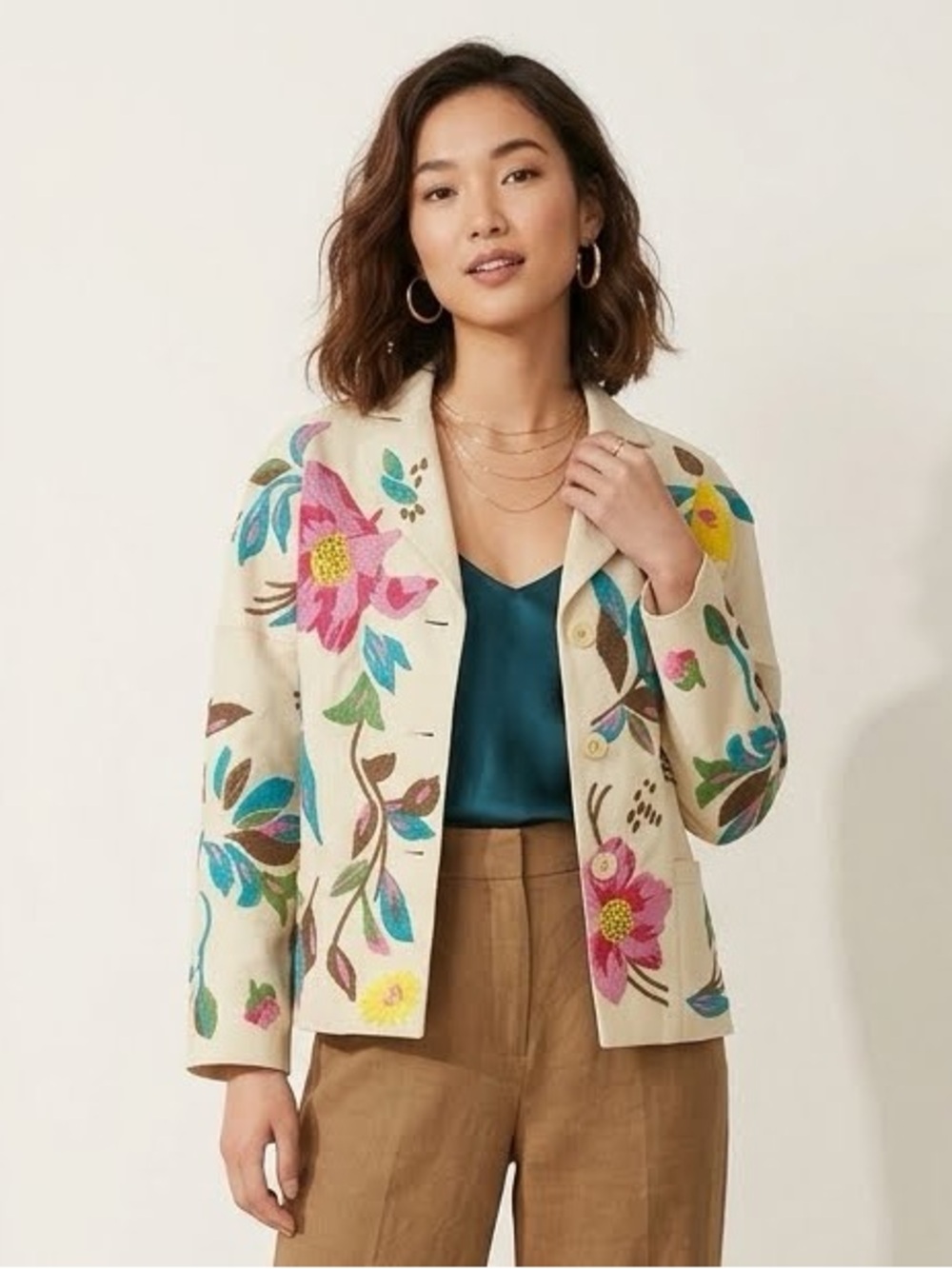 BCBG Cottagecore XXS Embroidered Blazer
